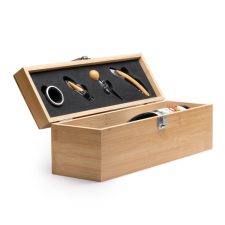 Set Cadou Premium pentru Vin în Cutie de Lemn Personalizabilă (cu 4 accesorii incluse) [4]