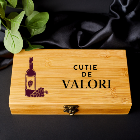 Cadouri personalizate - Accesorii pentru vin personalizat - CUTIE DE VALORI