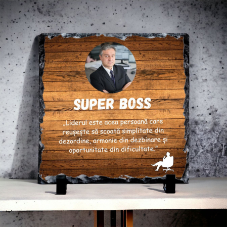 Cadouri pana in 100 RON - Ardezie personalizata Super Boss