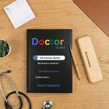 Cadouri personalizate - Cadou pentru Doctor - Agenda personalizata + set scris