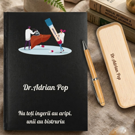 BLACK FRIDAY 2025 - Cadou pentru Doctor Hepatolog- Agenda personalizata + set scris