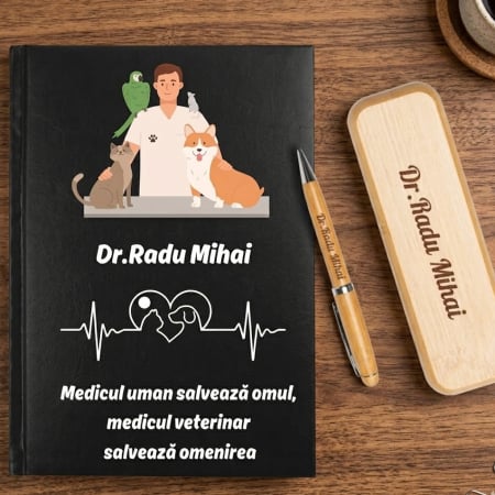 Cadou pentru Doctor Veterinar - Agenda personalizata + set scris [0]