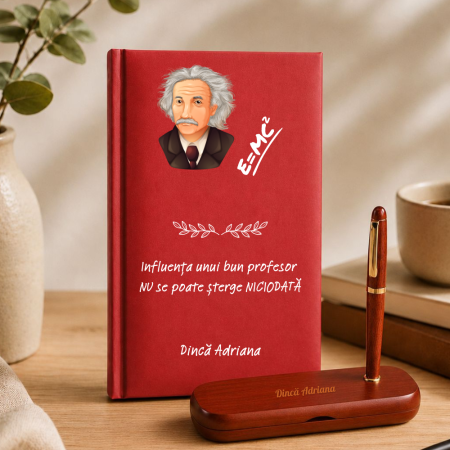 Cadouri personalizate - Cadou pentru profesorul de fizica - Agenda + set de scris  personalizate