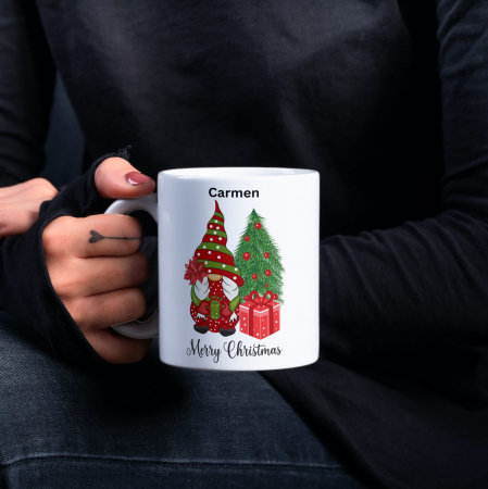 Cadouri Secret Santa - Cana personalizata - Craciun Fericit  - Spiridus