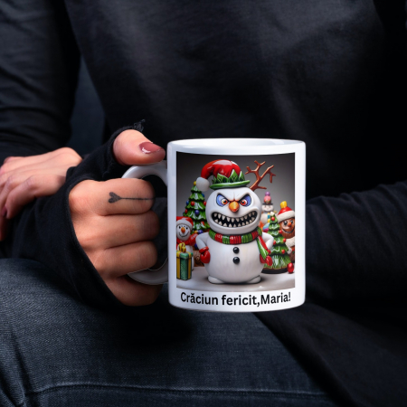 Cadouri Secret Santa - Cana personalizata - Craciun Fericit  - Om de zapada