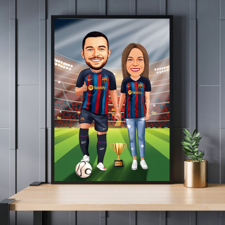 Caricaturi personalizate - Caricatura 2 personaje  - fotbalisti