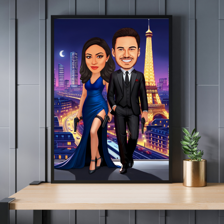 Caricaturi personalizate - Caricatura 2 personaje  - Mr & Mrs