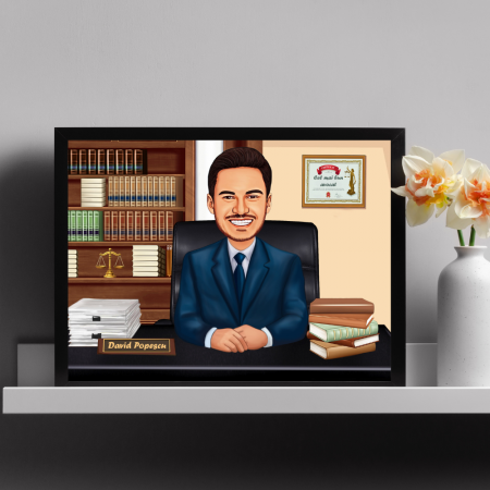 Caricaturi personalizate - Caricatura Avocat - Barbat