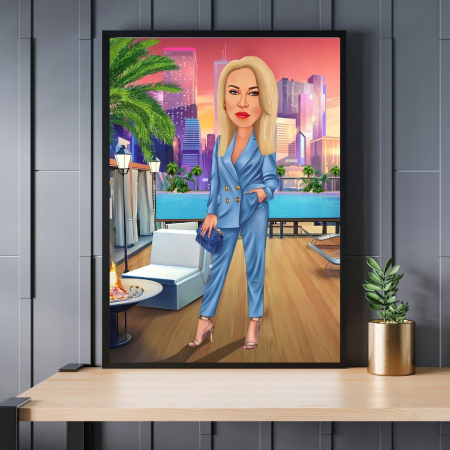 Caricaturi personalizate - Caricatura Femeie Anteprenor