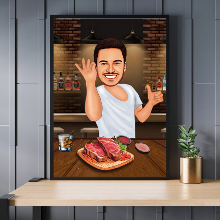 Caricaturi personalizate - Caricatura Grill Chef
