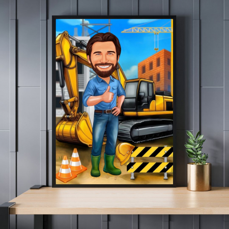 Caricaturi personalizate - Caricatura Inginer Constructor