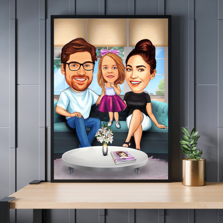 Caricaturi personalizate - Caricatura Familie