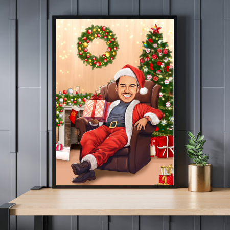 Caricaturi personalizate - Caricatura Craciun -  barbat