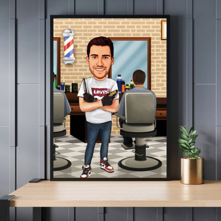 Caricaturi personalizate - Caricatura Frizer