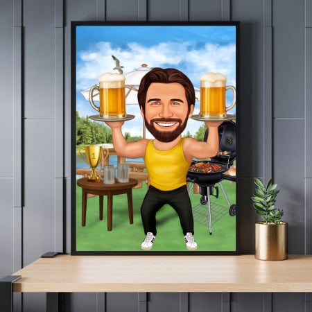 Caricaturi personalizate - Caricatura Sportiv - Locul 1 Gantero-Bere