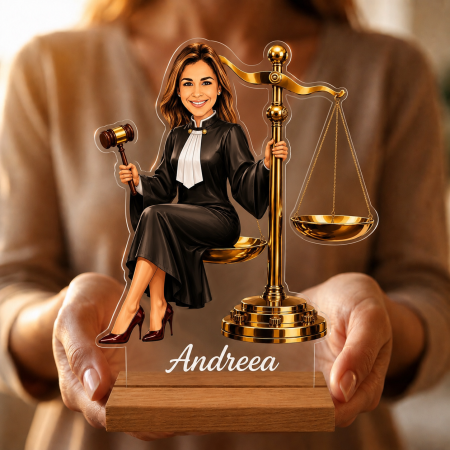 Cadouri personalizate - Caricatură Judecator -Femeie - Statuetă Personalizată tip Trofeu