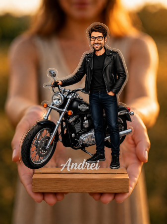 Caricatură Motociclist - Statuetă Personalizată tip Trofeu [1]