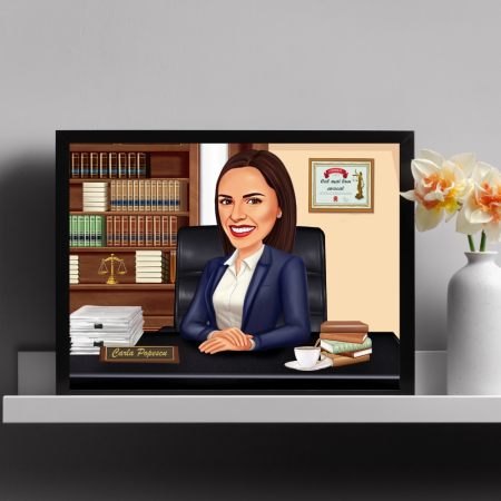 Caricaturi personalizate - Caricatura Avocat - Femeie