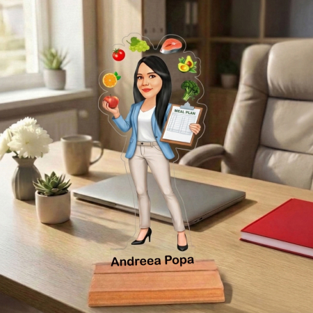 Cadouri personalizate - Caricatură pentru Nutritionist - Statuetă Personalizată tip Trofeu