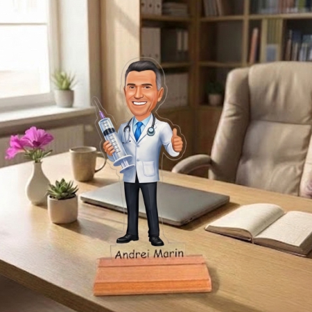 Cadouri personalizate - Caricatură pentru Doctor ll - Statuetă Personalizată tip Trofeu