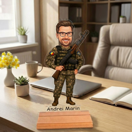 Caricatură pentru Armata- Statuetă Personalizată tip Trofeu