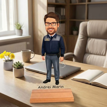 Figurine personalizate - Caricatură pentru Politist - Statuetă Personalizată tip Trofeu