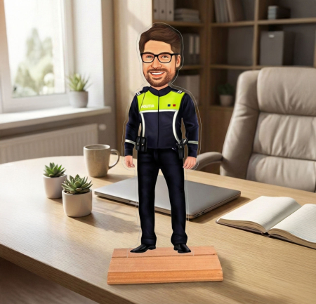 Figurine personalizate - Caricatură pentru Politist - Statuetă Personalizată tip Trofeu