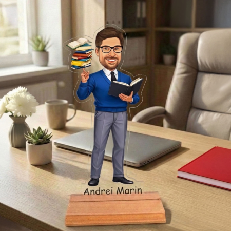 Figurine personalizate - Caricatură pentru Profesor - Statuetă Personalizată tip Trofeu