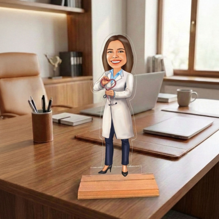 Cadouri personalizate - Caricatură pentru  Doctorita - Statuetă Personalizată tip Trofeu