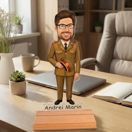 Figurine personalizate - Caricatură pentru Militar - Statuetă Personalizată tip Trofeu