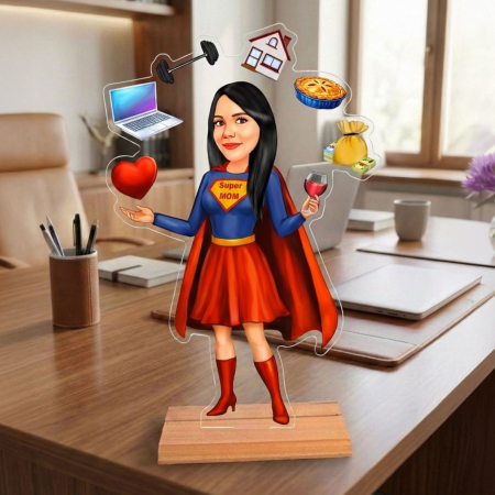 Caricatură pentru  Super Mama - Statuetă Personalizată tip Trofeu