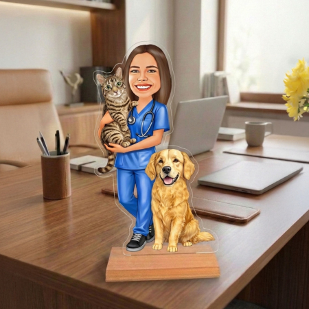 Caricatură pentru  Medic Veterinar - Statuetă Personalizată tip Trofeu