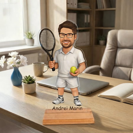 Figurine personalizate - Caricatură pentru Tenismen- Statuetă Personalizată tip Trofeu
