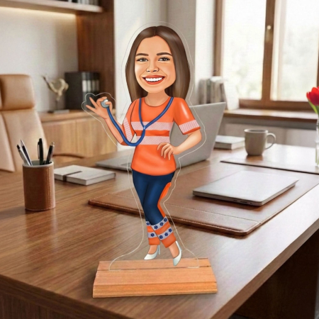 Caricatură pentru  medic ambulanta - Statuetă Personalizată tip Trofeu