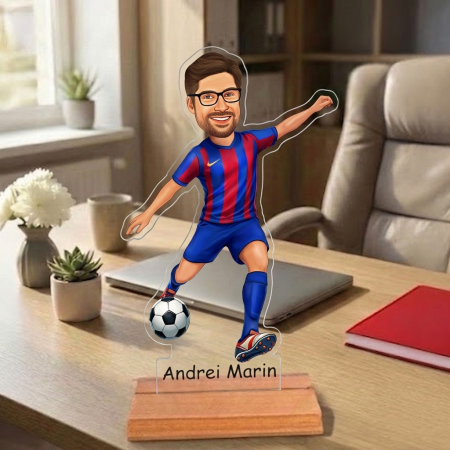Cadouri personalizate - Caricatură pentru fotbalist - Statuetă Personalizată tip Trofeu