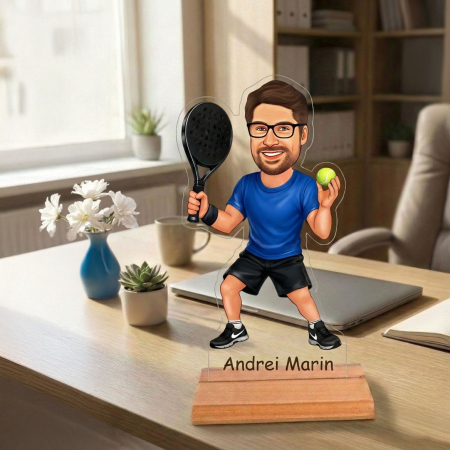 Caricatură pentru Tenis/Padel - Statuetă Personalizată tip Trofeu