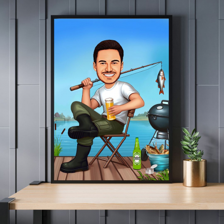 Caricaturi personalizate - Caricatura Pescar