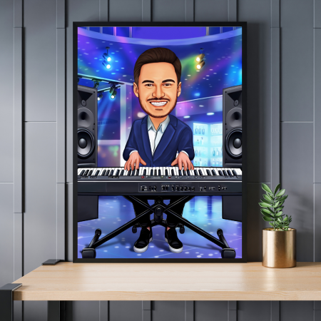 Cadouri peste 100 RON - Caricatura Pianist