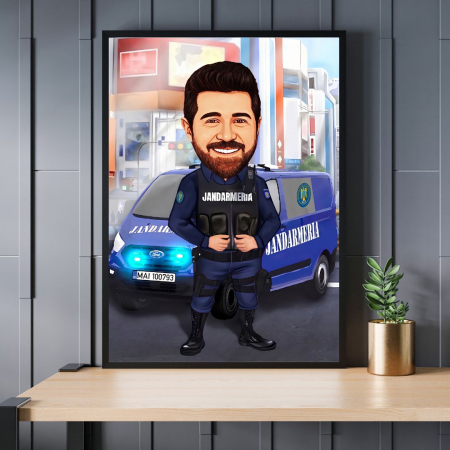 Caricaturi personalizate - Caricatura jandarm