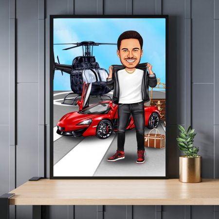 Caricaturi personalizate - Caricatura V.I.P. - barbat