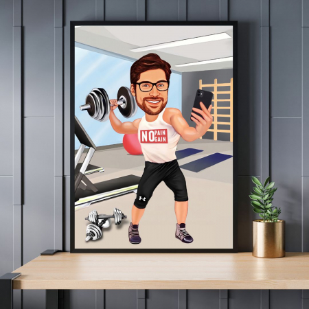 Caricaturi personalizate - Caricatura Sportiv - Barbat