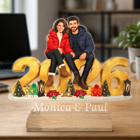 Cadouri personalizate - Caricatură  Indragostiti 2026  - Statuetă Personalizată tip Trofeu