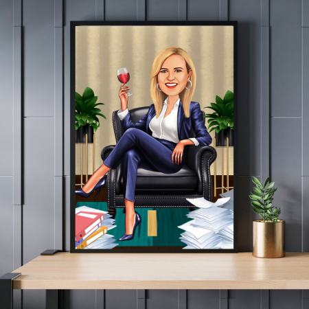 Caricaturi personalizate - Caricatura Sefa la munca