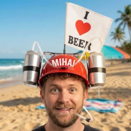 Cadouri haioase - Casca de baut  I Love Beer - PERSONALIZABILA