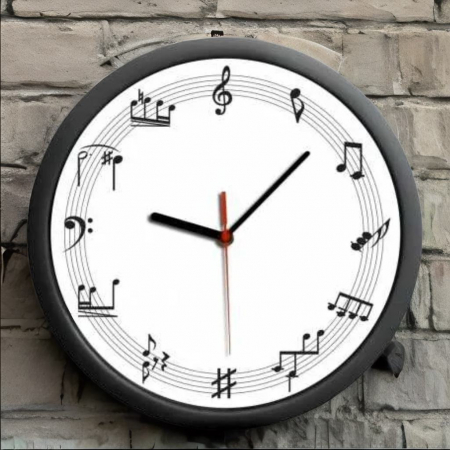 Idei cadouri barbati - Ceas de perete cu note muzicale Music
