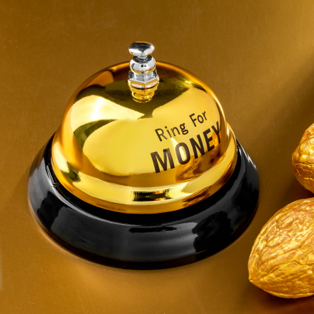 Idei haioase de cadou - Clopotel de masa Ring For Money