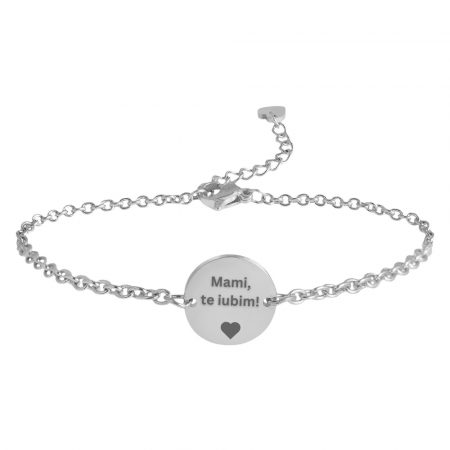 Bratara cu medalion personalizat " Mami, te iubim" [1]