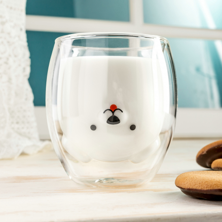 Cadouri pentru copii - Pahar dublu ,interior in forma de Caine  260ml