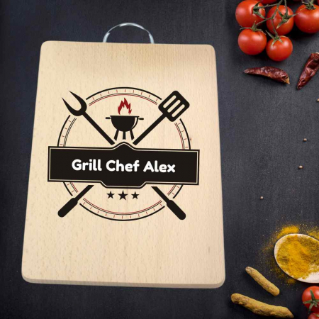 Platouri din Lemn - Placheta din lemn personalizat Grill Chef