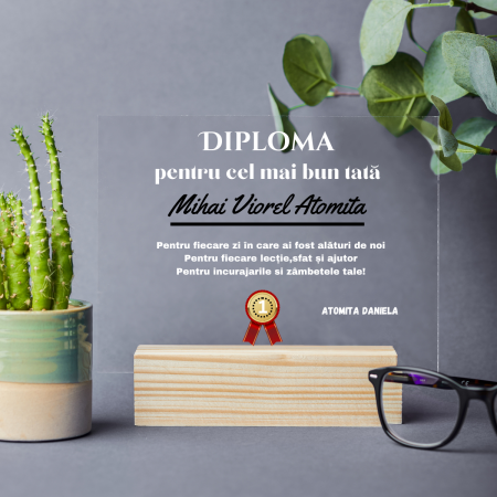 Cadouri pana in 100 RON - Placheta personalizata Cea mai bun tata